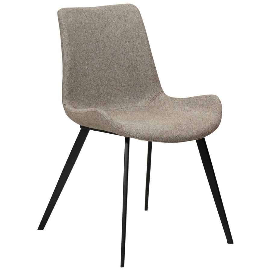 DAN-FORM Hype spisebordsstol - sand bouclé stof og sort stl