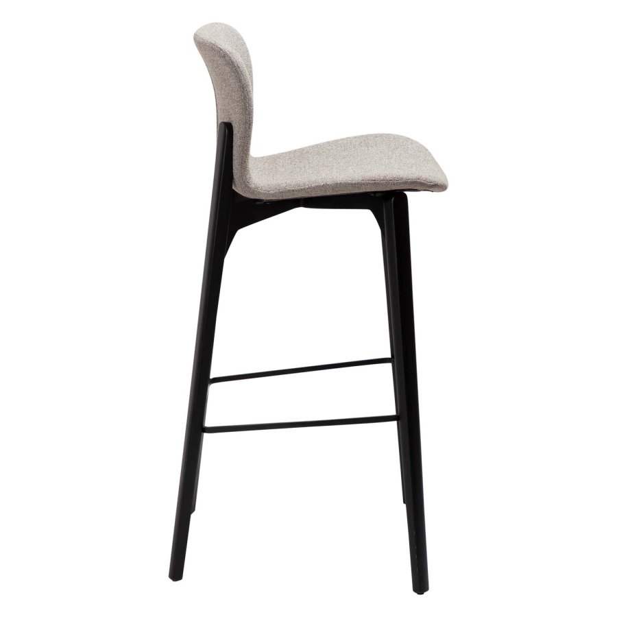 DAN-FORM Paragon barstol, m. rygln og fodsttte - brun bouclé stof og sort asketr