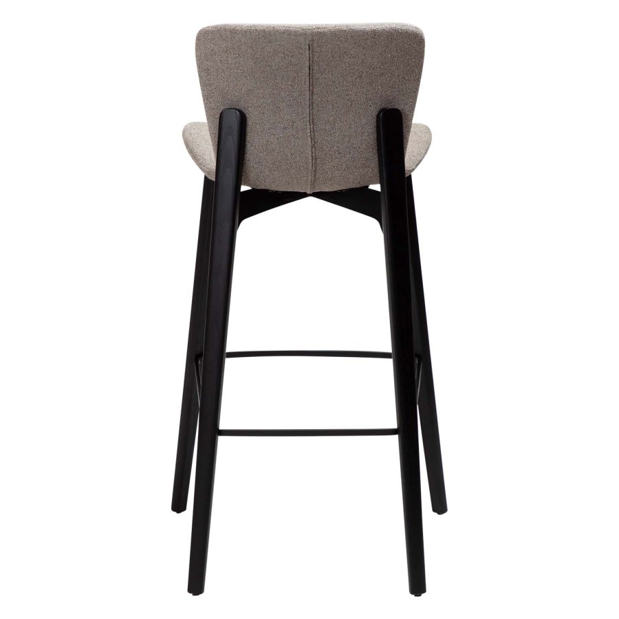 DAN-FORM Paragon barstol, m. rygln og fodsttte - brun bouclé stof og sort asketr