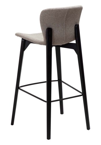 DAN-FORM Paragon barstol, m. rygln og fodsttte - brun bouclé stof og sort asketr