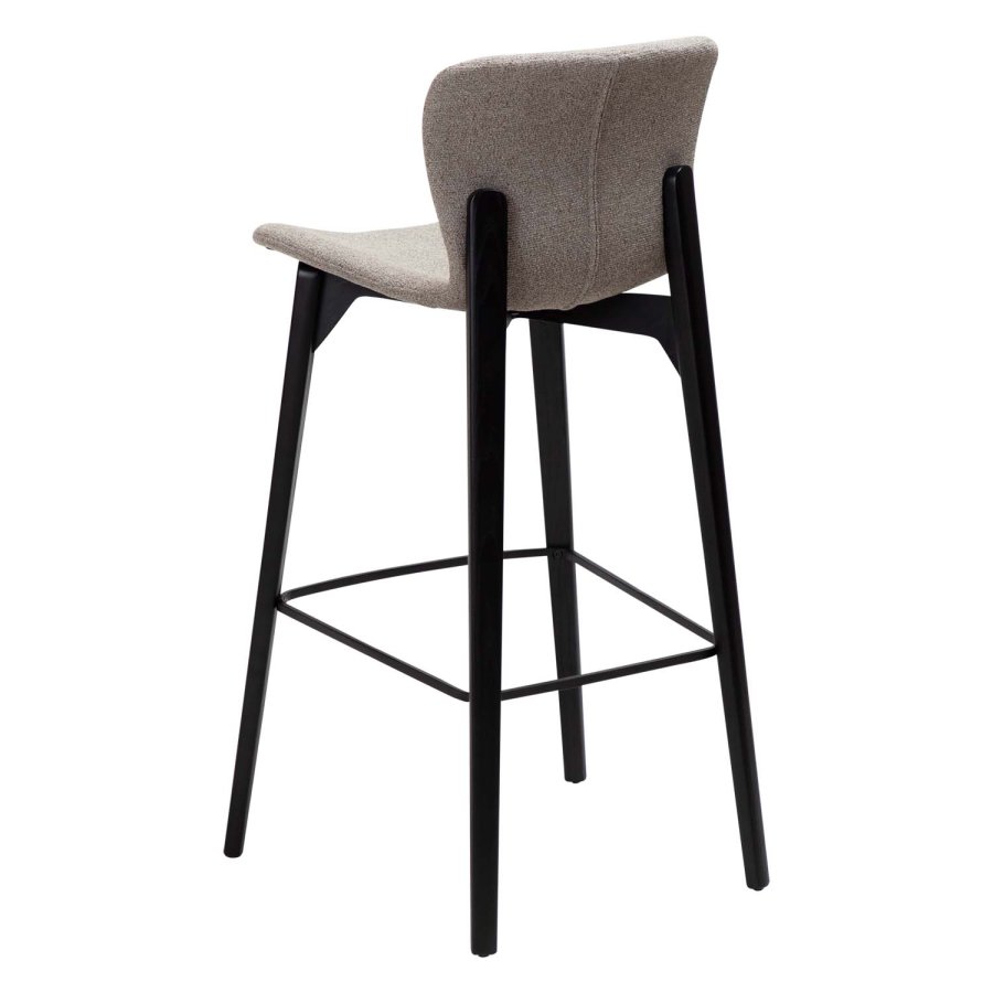 DAN-FORM Paragon barstol, m. rygln og fodsttte - brun bouclé stof og sort asketr