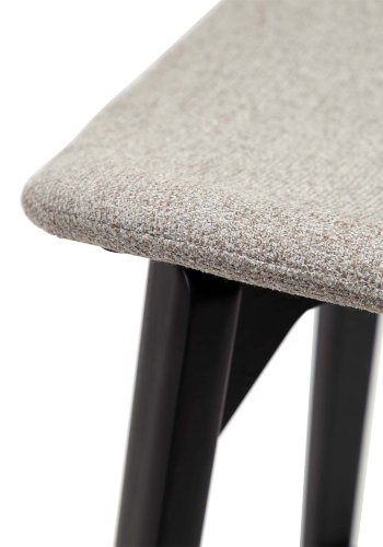 DAN-FORM Paragon barstol, m. rygln og fodsttte - brun bouclé stof og sort asketr