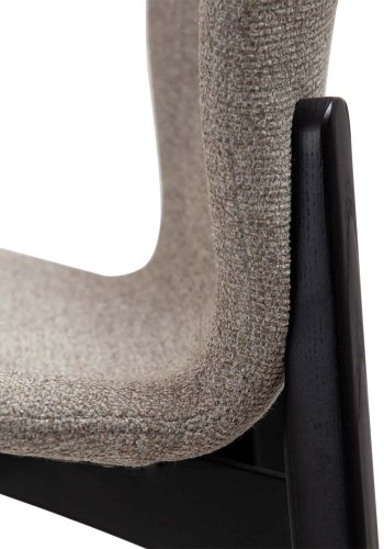DAN-FORM Paragon barstol, m. rygln og fodsttte - brun bouclé stof og sort asketr
