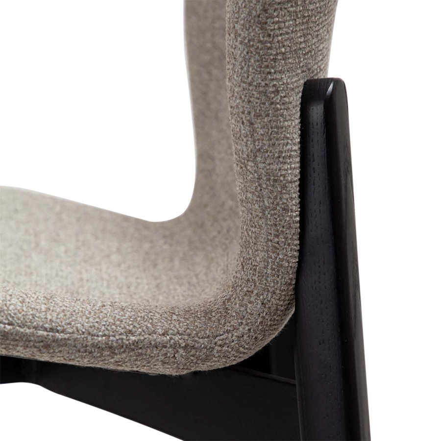 DAN-FORM Paragon barstol, m. rygln og fodsttte - brun bouclé stof og sort asketr
