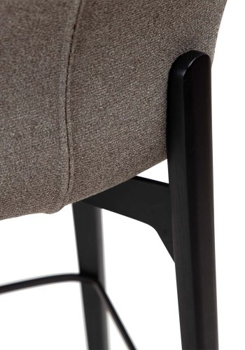 DAN-FORM Paragon barstol, m. rygln og fodsttte - brun bouclé stof og sort asketr