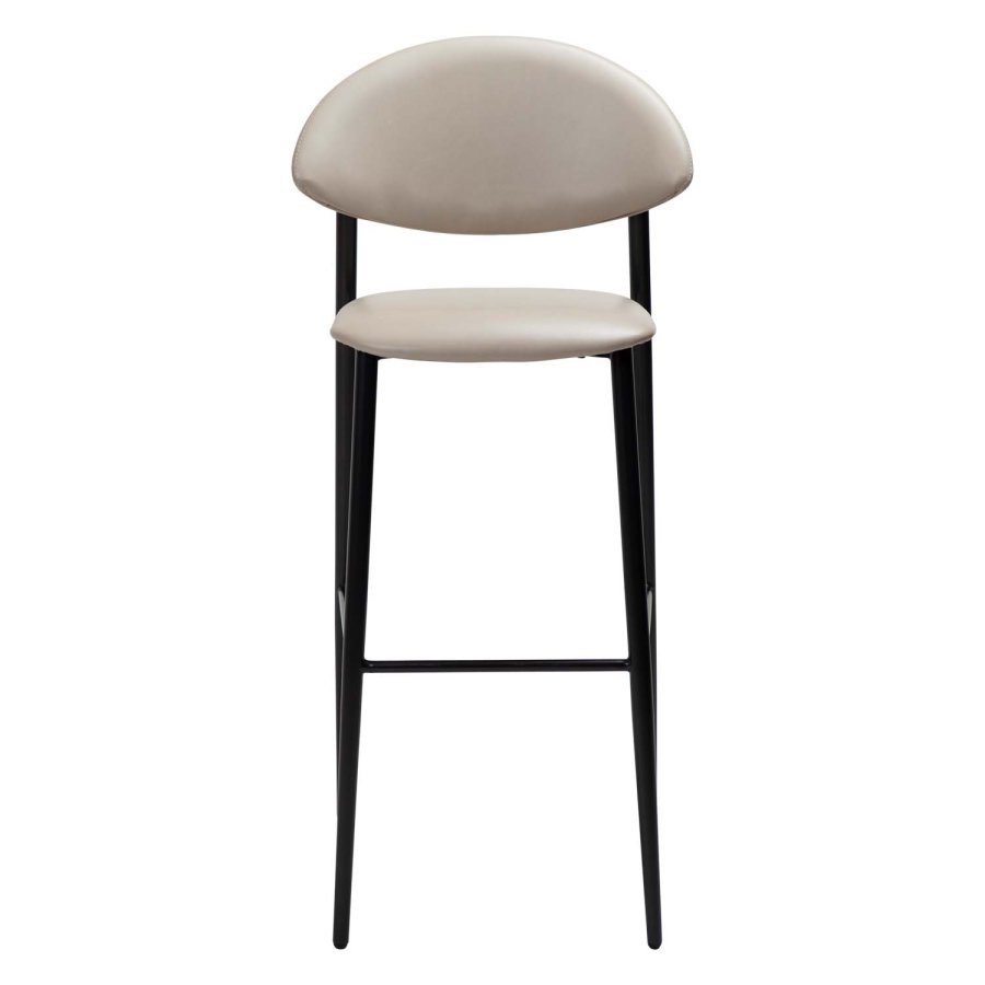 DAN-FORM Tush barstol, m. rygln og fodsttte - kashmir kunstlder og sort stl