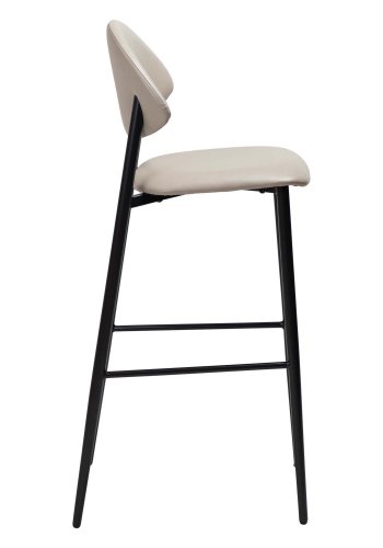 DAN-FORM Tush barstol, m. rygln og fodsttte - kashmir kunstlder og sort stl