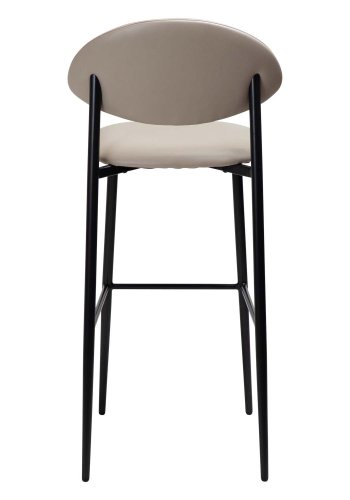 DAN-FORM Tush barstol, m. rygln og fodsttte - kashmir kunstlder og sort stl