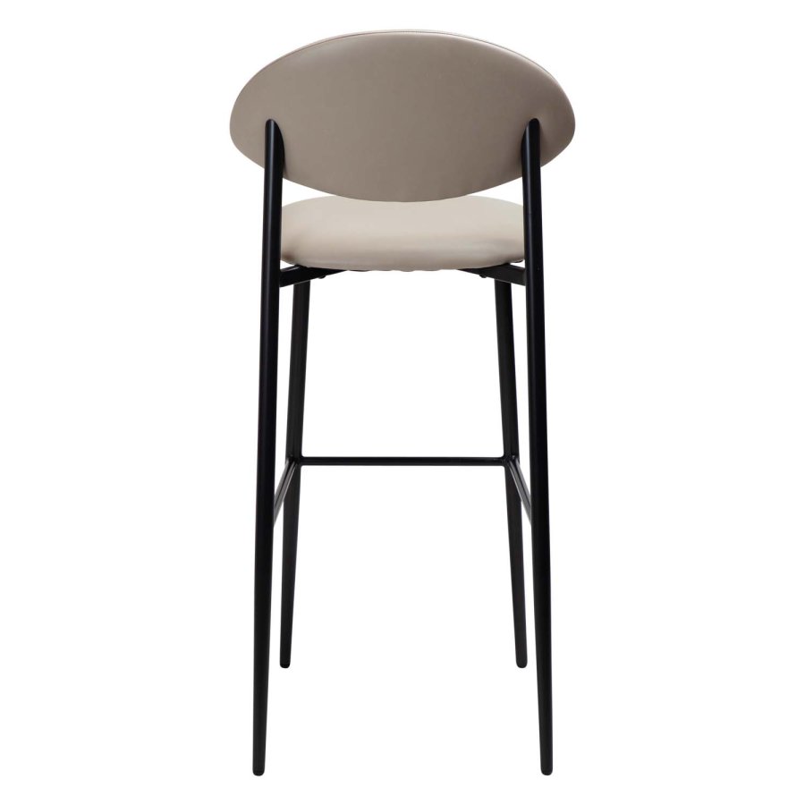 DAN-FORM Tush barstol, m. rygln og fodsttte - kashmir kunstlder og sort stl