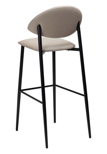 DAN-FORM Tush barstol, m. rygln og fodsttte - kashmir kunstlder og sort stl