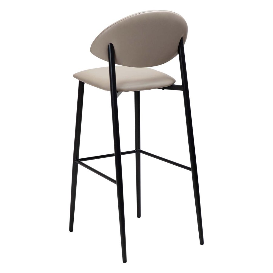 DAN-FORM Tush barstol, m. rygln og fodsttte - kashmir kunstlder og sort stl