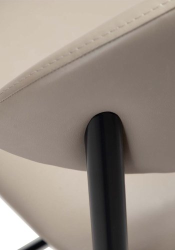 DAN-FORM Tush barstol, m. rygln og fodsttte - kashmir kunstlder og sort stl