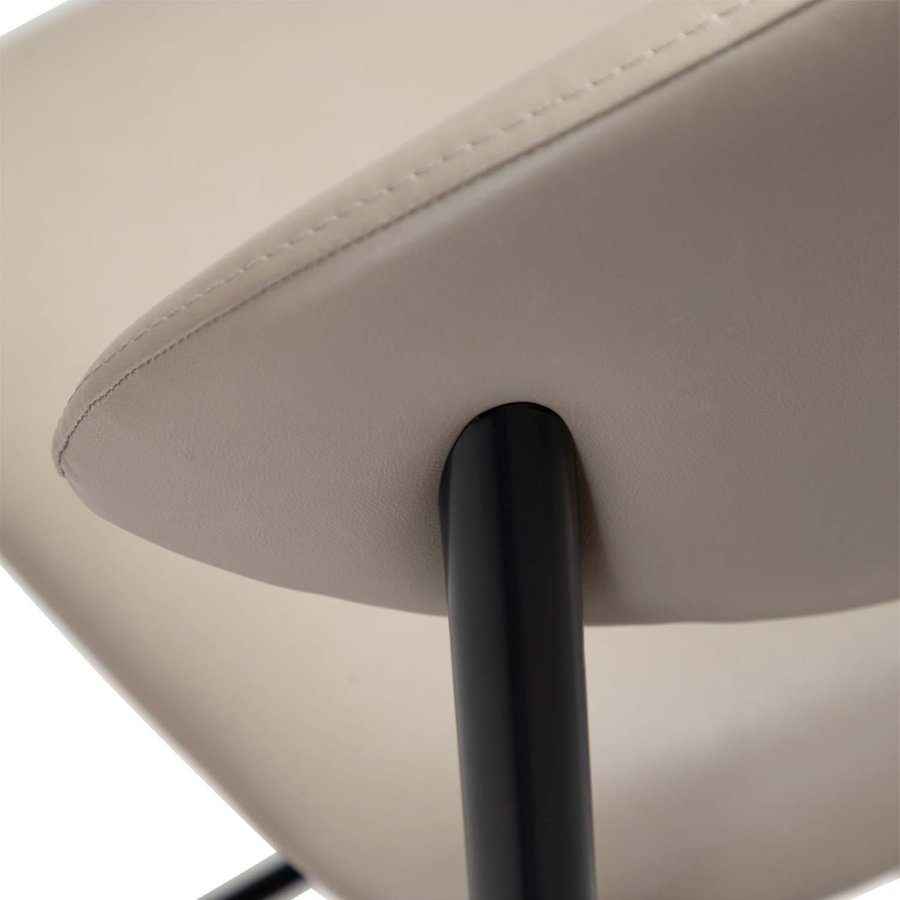 DAN-FORM Tush barstol, m. rygln og fodsttte - kashmir kunstlder og sort stl