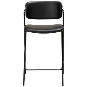 DAN-FORM Zed counterstol, m. rygln, armln og fodsttte - vintage sort kunstlder og sort stl