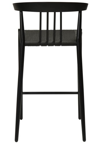 DAN-FORM Sava counterstol, m. rygln og fodsttte - sort papirsnor og sort stl