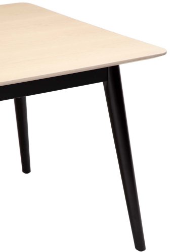 DAN-FORM Yolo spisebord, rektangulr - hvidvasket egefinér og sort tr (100x220)