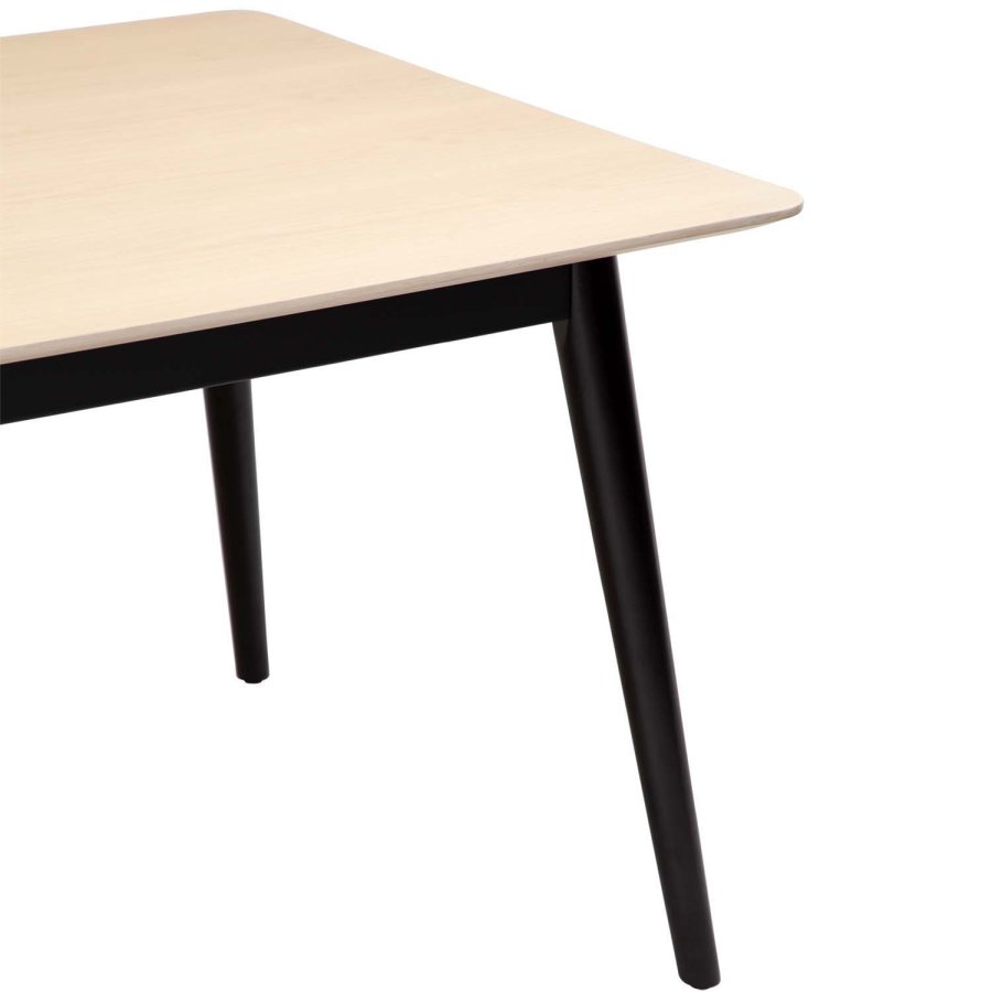 DAN-FORM Yolo spisebord, rektangulr - hvidvasket egefinér og sort tr (100x220)