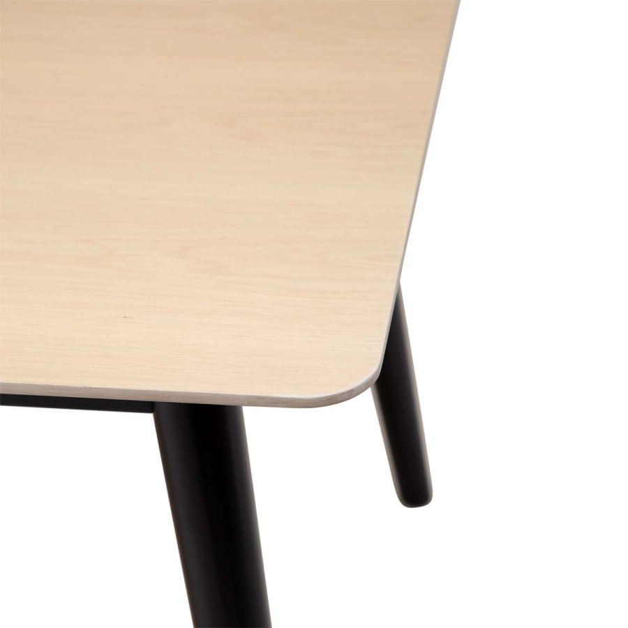 DAN-FORM Yolo spisebord, rektangulr - hvidvasket egefinér og sort tr (100x220)