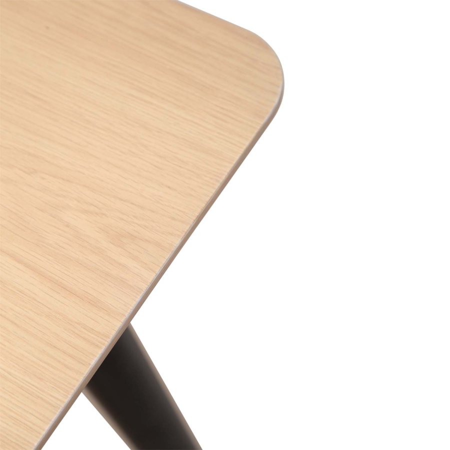 DAN-FORM Yolo spisebord, rektangulr - hvidvasket egefinér og sort tr (100x220)