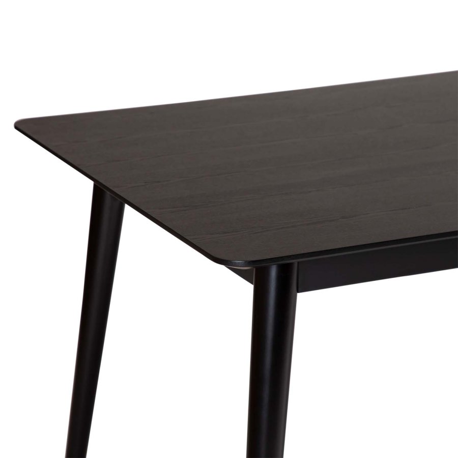 DAN-FORM Yolo spisebord, rektangulr - sort askefinér og sort tr (100x220)