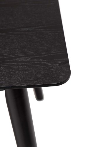 DAN-FORM Yolo spisebord, rektangulr - sort askefinér og sort tr (100x220)