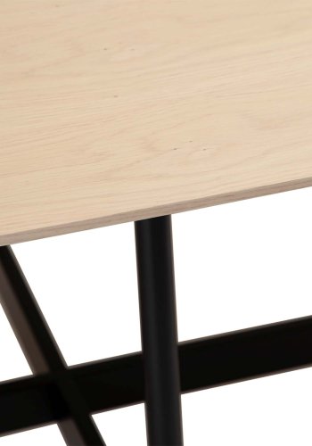 DAN-FORM Ooid spisebord, oval - brun egefinér og sort stl (110x220)