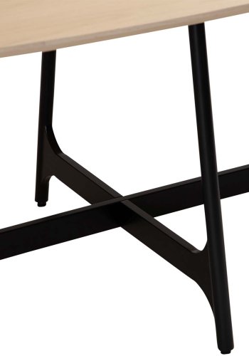 DAN-FORM Ooid spisebord, oval - brun egefinér og sort stl (110x220)