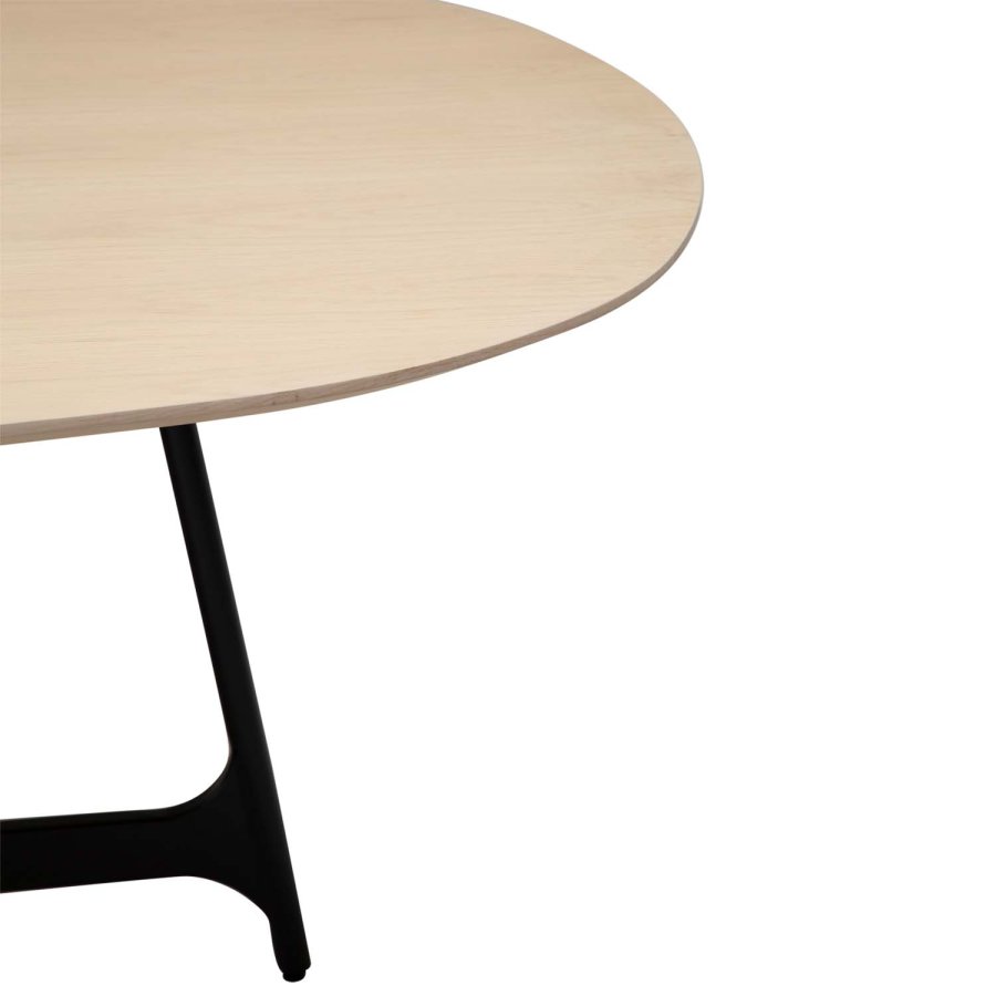DAN-FORM Ooid spisebord, oval - brun egefinér og sort stl (110x220)