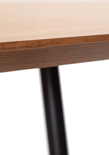 DAN-FORM Ooid spisebord, oval - brun valndfinér og sort stl (110x220)