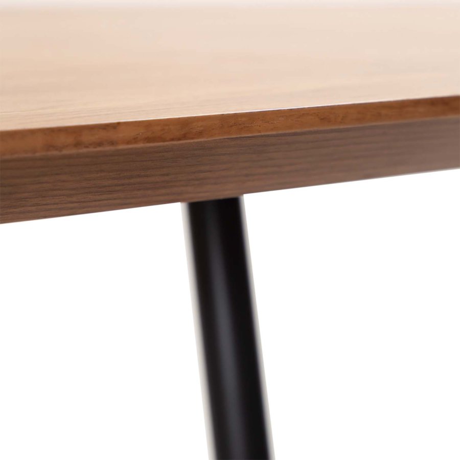 DAN-FORM Ooid spisebord, oval - brun valndfinér og sort stl (110x220)