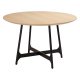 DAN-FORM Ooid spisebord, rund - brun egefinér og sort stl (120)