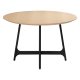 DAN-FORM Ooid spisebord, rund - brun egefinér og sort stl (120)