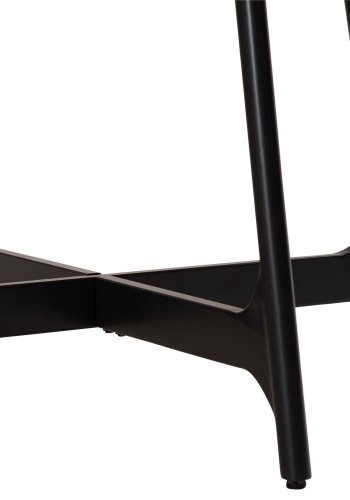 DAN-FORM Ooid spisebord, rund - brun egefinér og sort stl (120)