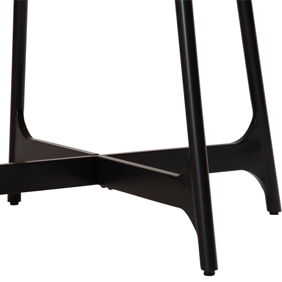 DAN-FORM Ooid spisebord, rund - brun egefinér og sort stl (120)