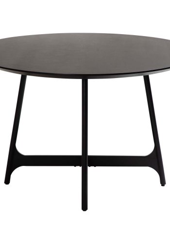 DAN-FORM Ooid spisebord, rund - sort askefinér og sort stl (120)