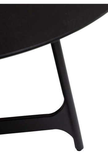 DAN-FORM Ooid spisebord, rund - sort askefinér og sort stl (120)