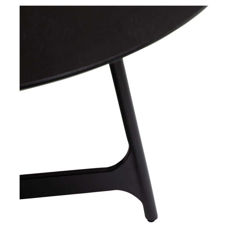 DAN-FORM Ooid spisebord, rund - sort askefinér og sort stl (120)