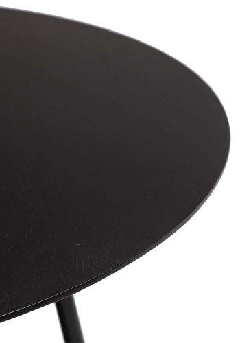 DAN-FORM Ooid spisebord, rund - sort askefinér og sort stl (120)
