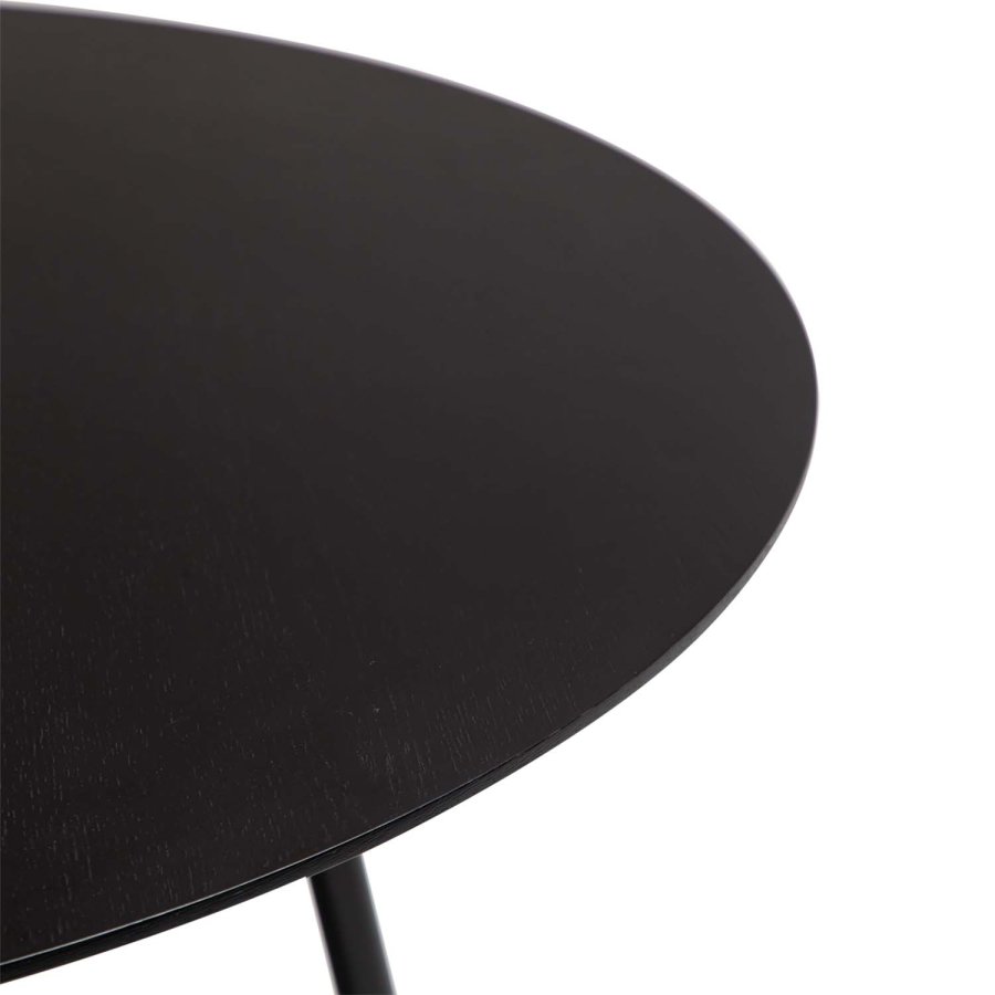 DAN-FORM Ooid spisebord, rund - sort askefinér og sort stl (120)