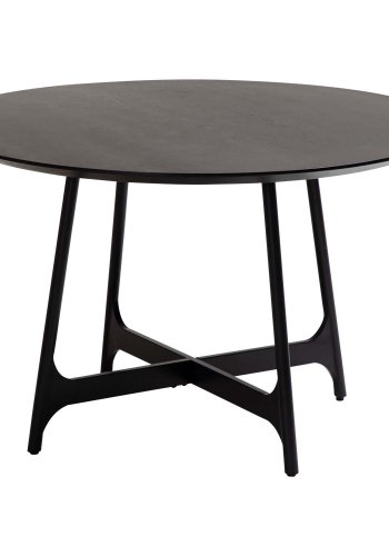 DAN-FORM Ooid spisebord, rund - sort askefinér og sort stl (120)