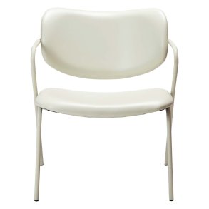 DAN-FORM Zed loungestol, m. armln - knoglehvid kunstlder og knoglehvid stl