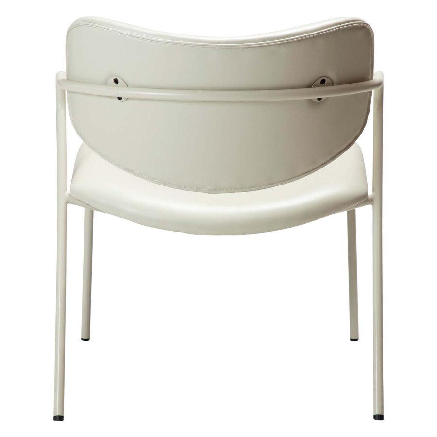 DAN-FORM Zed loungestol, m. armln - knoglehvid kunstlder og knoglehvid stl