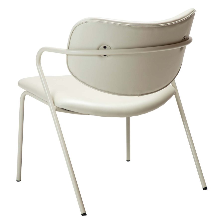 DAN-FORM Zed loungestol, m. armln - knoglehvid kunstlder og knoglehvid stl