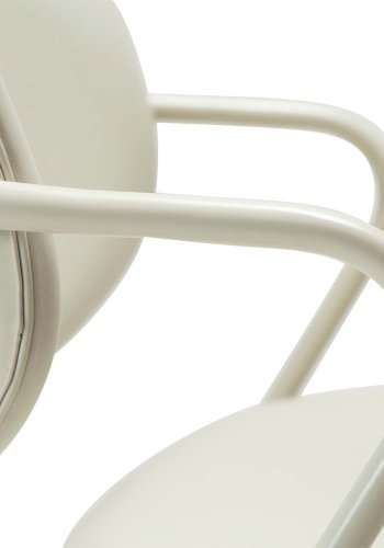 DAN-FORM Zed loungestol, m. armln - knoglehvid kunstlder og knoglehvid stl
