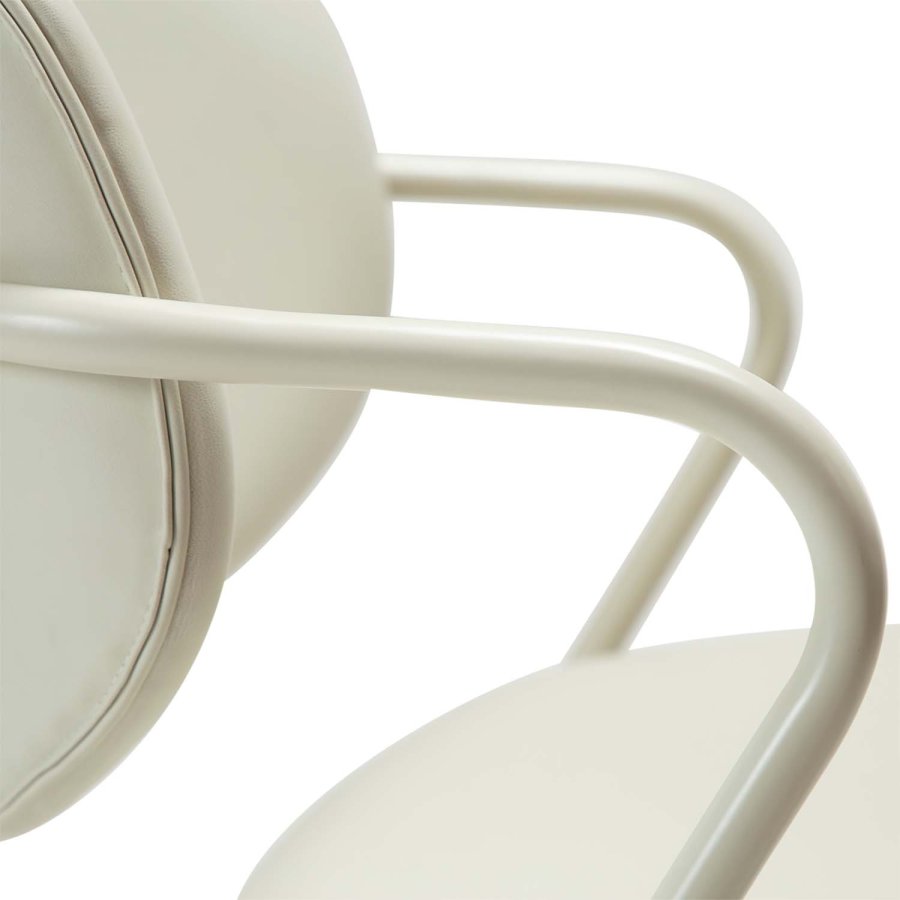 DAN-FORM Zed loungestol, m. armln - knoglehvid kunstlder og knoglehvid stl