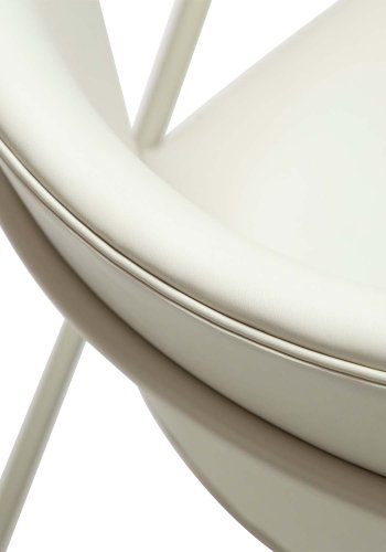 DAN-FORM Zed loungestol, m. armln - knoglehvid kunstlder og knoglehvid stl