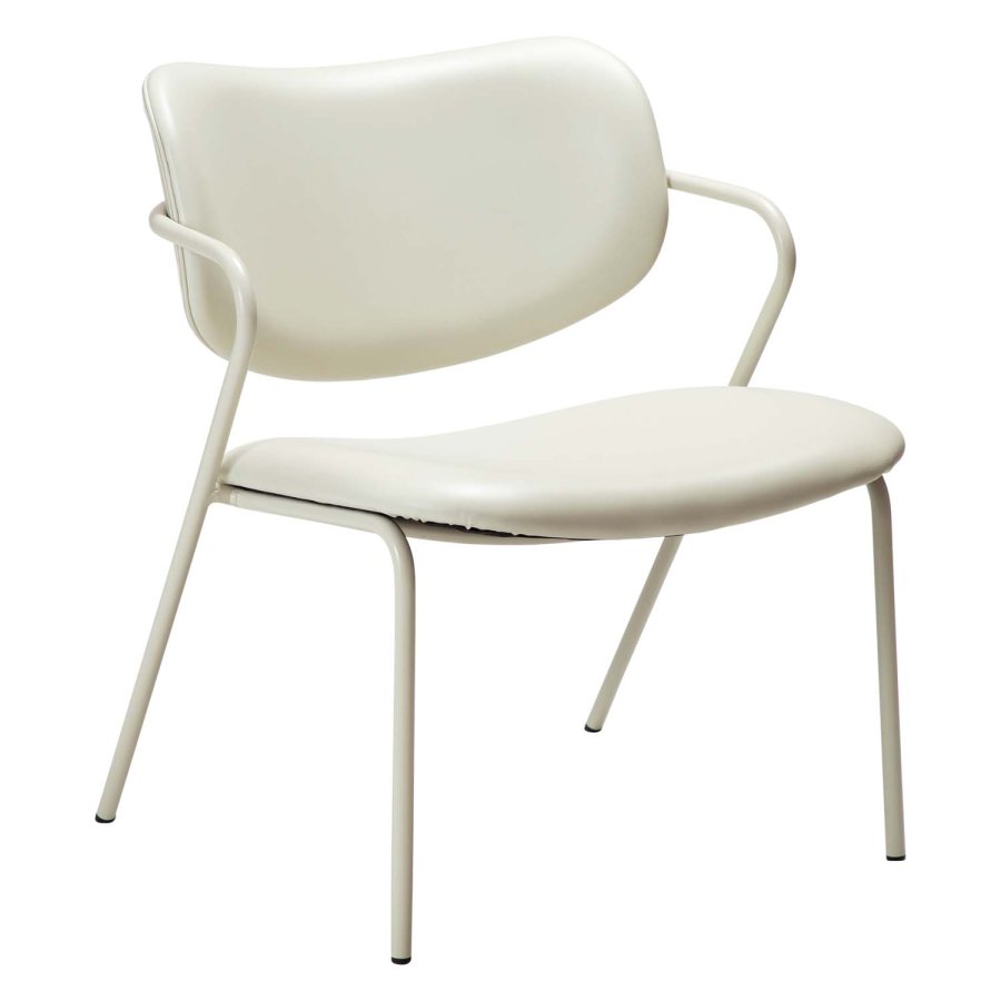 DAN-FORM Zed loungestol, m. armln - knoglehvid kunstlder og knoglehvid stl