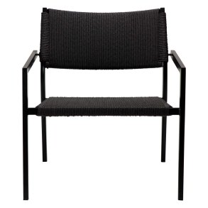 DAN-FORM Loop loungestol, m. armln - sort papirsnor og sort stl