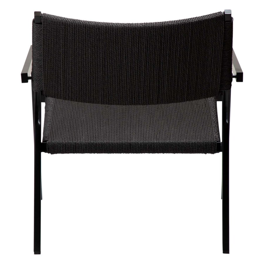 DAN-FORM Loop loungestol, m. armln - sort papirsnor og sort stl