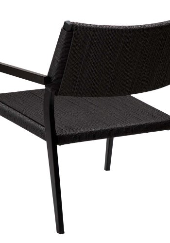 DAN-FORM Loop loungestol, m. armln - sort papirsnor og sort stl